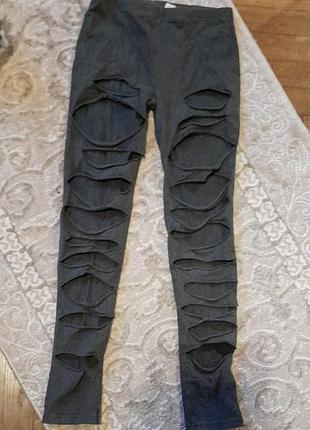 Коттоновые рваные лосины