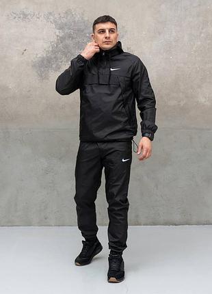 Демисезонный спортивный весенний костюм из плащёвки анорак и брюки