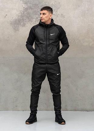 Демисезонный спортивный весенний костюм из плащёвки ветровка и брюки