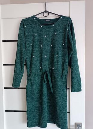 Ангора-софт платье зеленого цвета