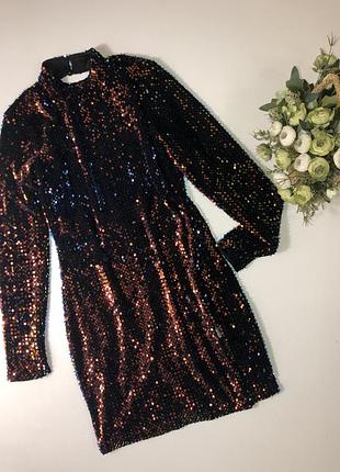 Бархотное платье в пайетках motel новое с биркой размер м
