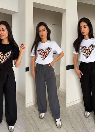 Женский костюм на лето футболка и брюки