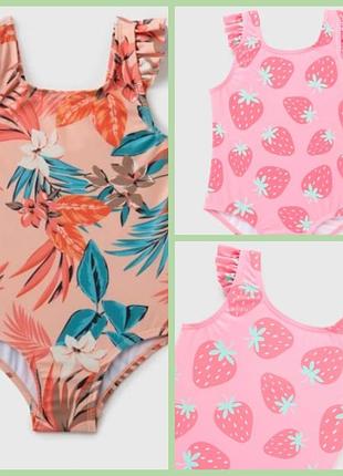 Яскравий суцільний закритий купальник для дівчинки matalan англія