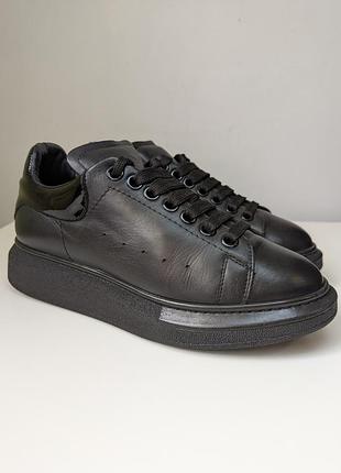 ❗️❗️❗️кросівки alexander mcqueen classic total black leather 3768 40 р. оригінал