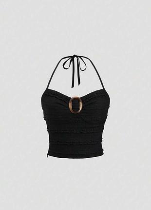 Чорний вінтажний топ