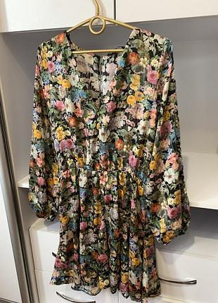 Атласное платье zara