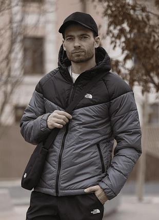 Куртка чоловіча active the north face чорно-сіра 53567
