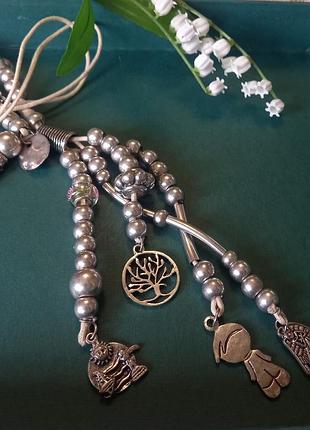 Вінтажне колье з цікавими підвісками та венеційським склом. англія.