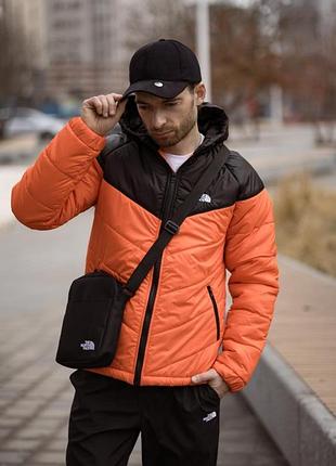 Куртка чоловіча active the north face чорно-помаранчева 53568