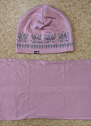 Шапка+ баф skogstad merino wool ( норвегия)