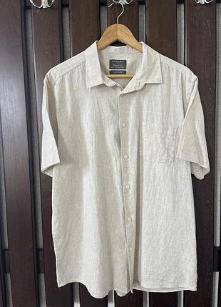 Льняная мужская рубашка regular fit