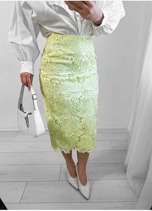 Спідничка лимонного кольору з мережива