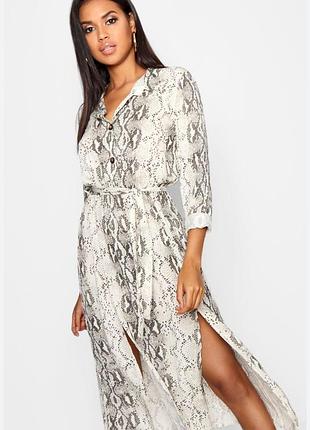 Плаття-рубашка принт змія віскоза тренд