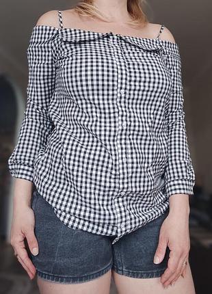 Рубашка женская в клетку