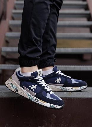 Кросівки premiata mase blue grey white