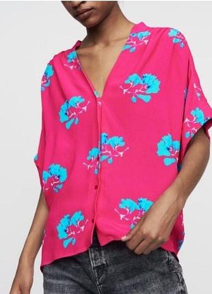 Блуза топ maje clowers imprime оверсайз в принт цветы абстракция