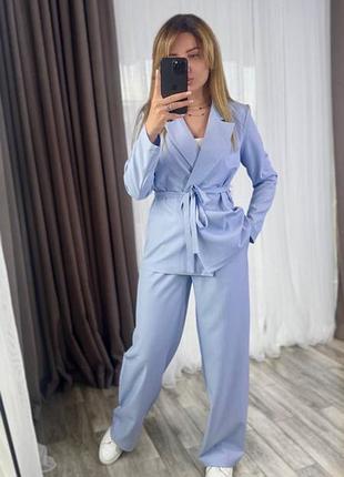 Женский классический костюм пиджак на запах и брюки | 473