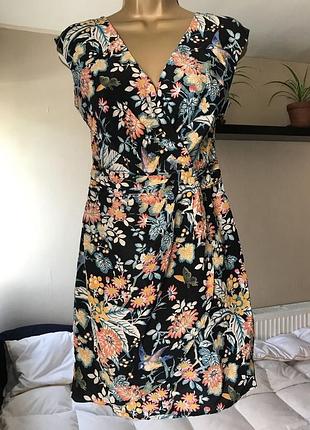 Подарую шовкову сукню шовкова квіткова сукня на літо в квіти oasis 16 xl у подарунок 100% шовк