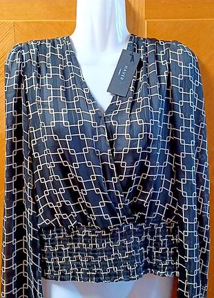 Стильная нарядная блуза на запах с люрексовой нитью р.m haver london