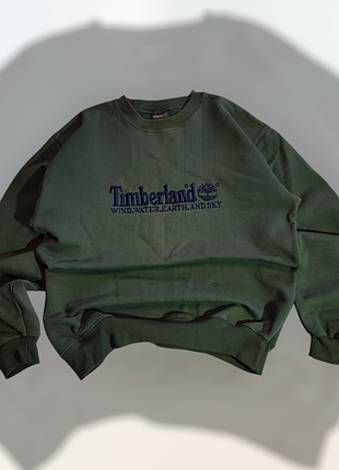 Vintage timeberland sweatshirt хаки темно зеленая кофта свитшот винтаж