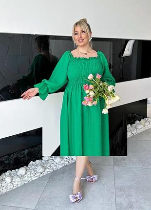 Сукня муслин міді зелена
