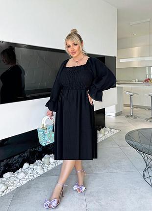 Платье муслин миди Черное