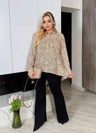 Женская удлиненная рубашка свободного кроя | 366