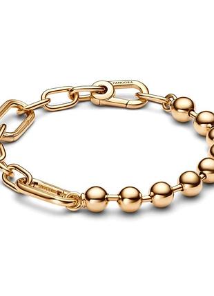 Серебряный браслет с позолотой • цепочка • ожерелье • пандора • pandora