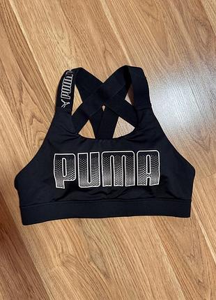 Puma чорний топ бра для фитнеса і спорта л