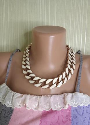 Массивная цепь колье  винтаж двойное