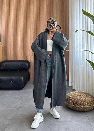 Плед-кардиган графитовый