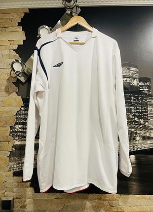 Чоловічий спортивний лонгслів білий umbro