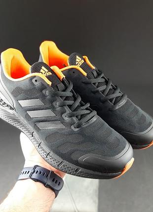 Мужские стильные кроссовки. adidas ventania черные с оранжевым
