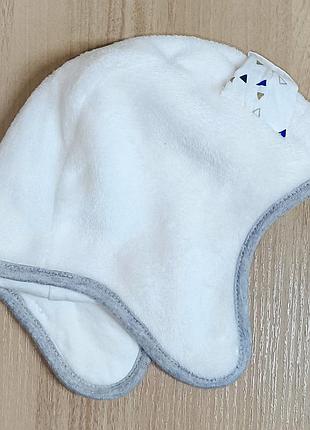 Біла велюрова шапка для дівчинки з бантом 47 48 49 50 jean bourget