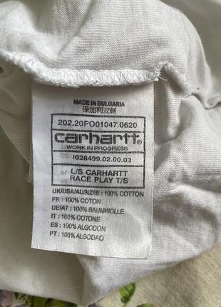 Білий лонгслів carhartt race into play 3
