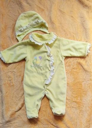 Человечек + шапочка 68-74 размер