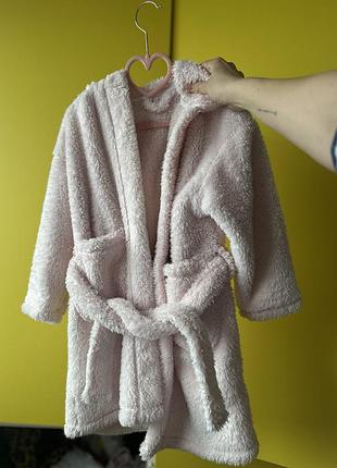 Халат теплий для дівчинки ніжно рожевий