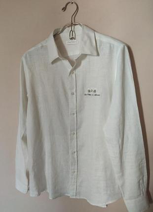 100%льон біла сорочка р.л
