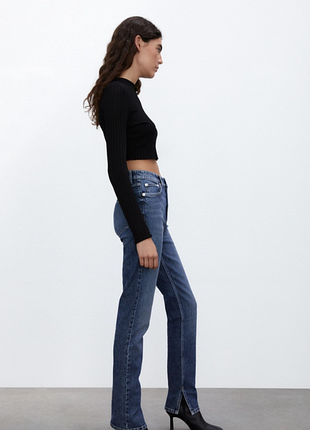 Синие прямые джинсы, джинсы от zara