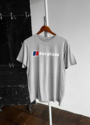 Berghaus mens gray t-shirt crew neck чоловіча, сіра футболка з принтом