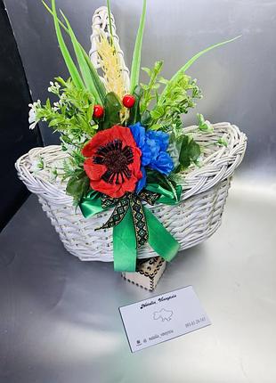 Великодній пасхальний декор на кошик. прикраса на кошик