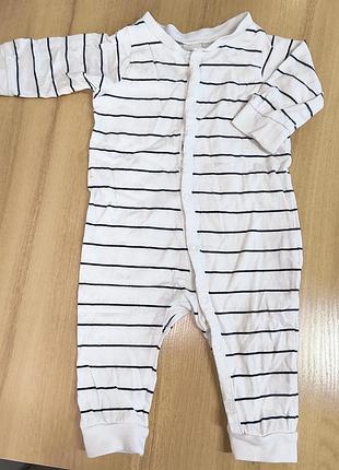 Чоловічок на кнопках білий у смужку h&m 68