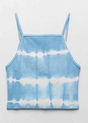 Хлопковый топ в рубчик тай дай zara
