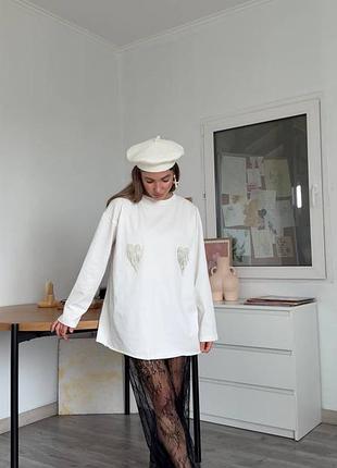 Женский оверсайз лонг очень приятное качество плотный мягкий материал стильно сидит на теле