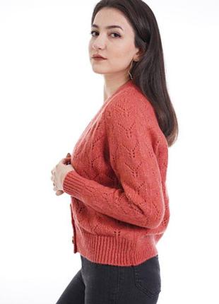 Свитер ажурный на пуговицах размер л-хл