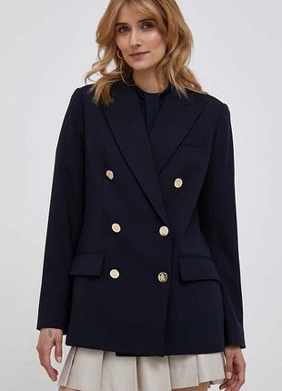 Жакет синий, пиджак lauren ralph lauren двубортный