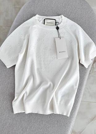 Футболка gucc i кофта американка белая