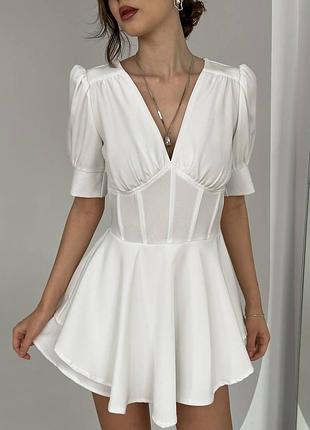 Платье-комбинезон с имитацией корсета