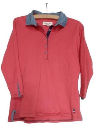Поло, рубашка женская harry hall - бренда для верховой езды, m, 46 р. цвет коралловый/джинс, хлопок