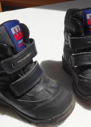 Minimen. зимові черевики, чоботи на липучках, 14,5 см устілка, 22 розмір.